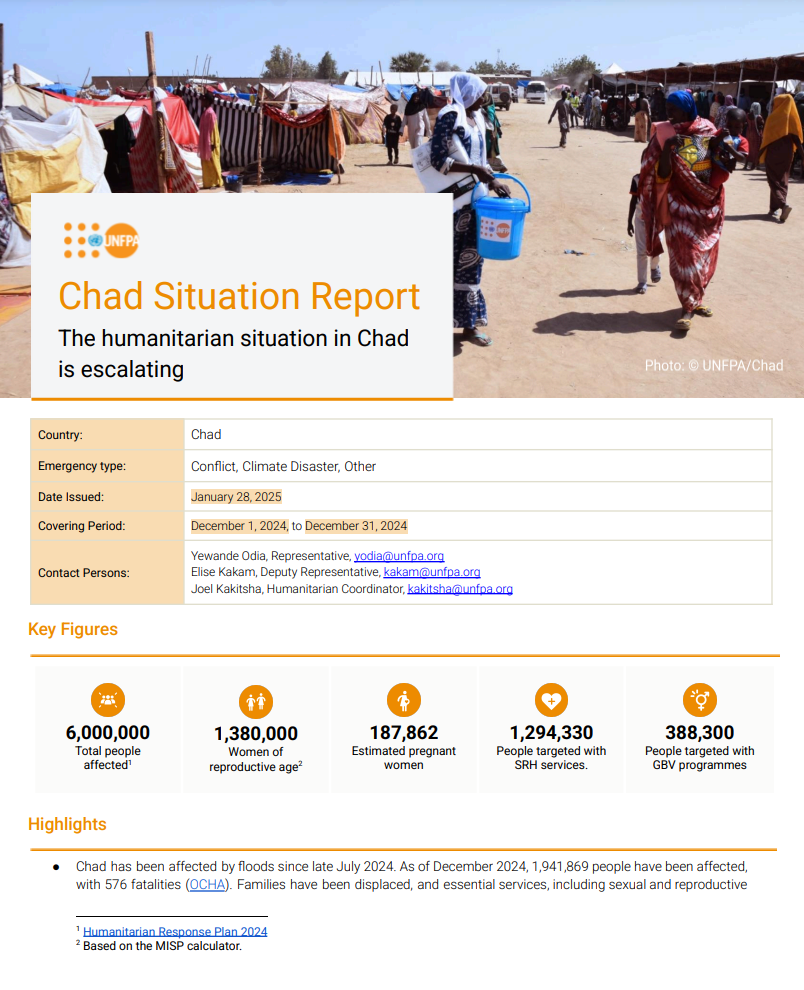 UNFPA Chad Situation Report - December 2024
