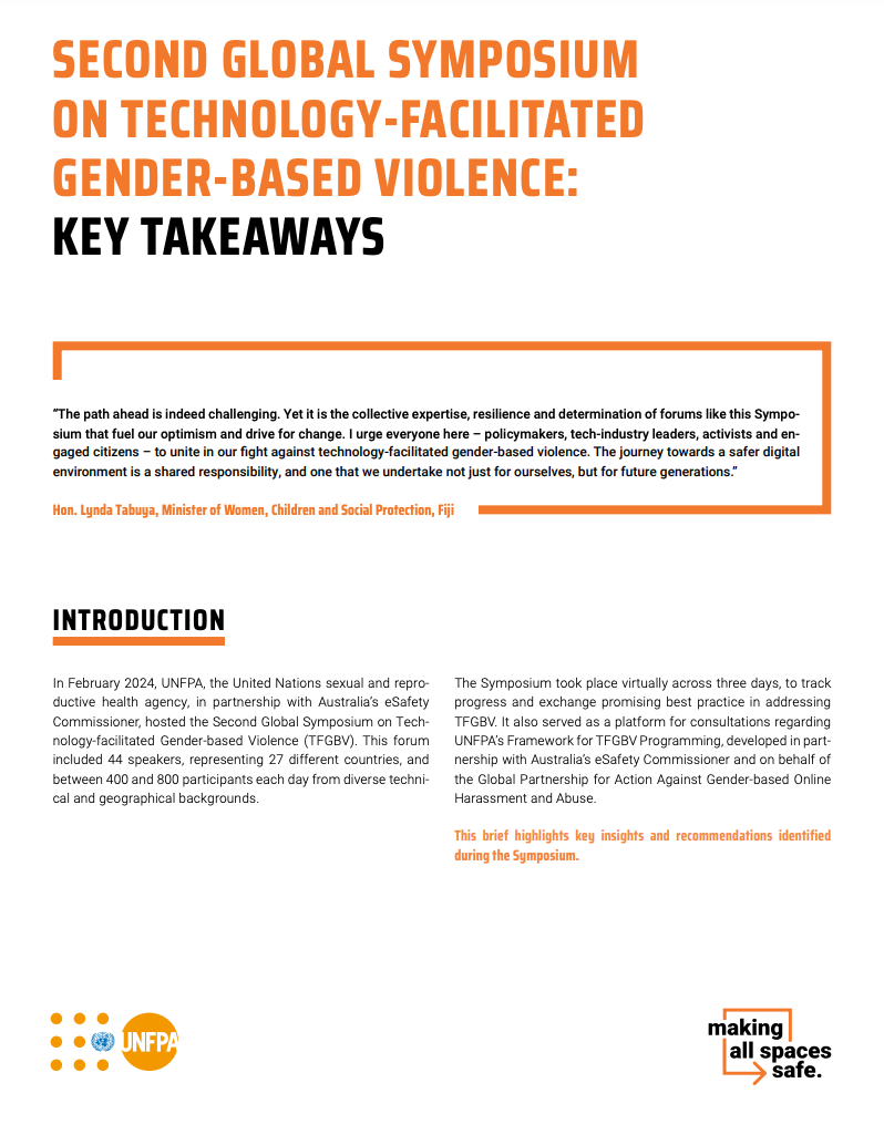 Second Global Symposium on Technology-facilitated Gender-based Violence: Key takeaways