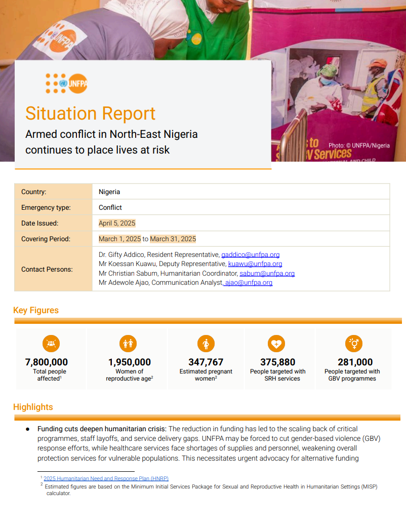 UNFPA Nigeria Situation Report - March 2025