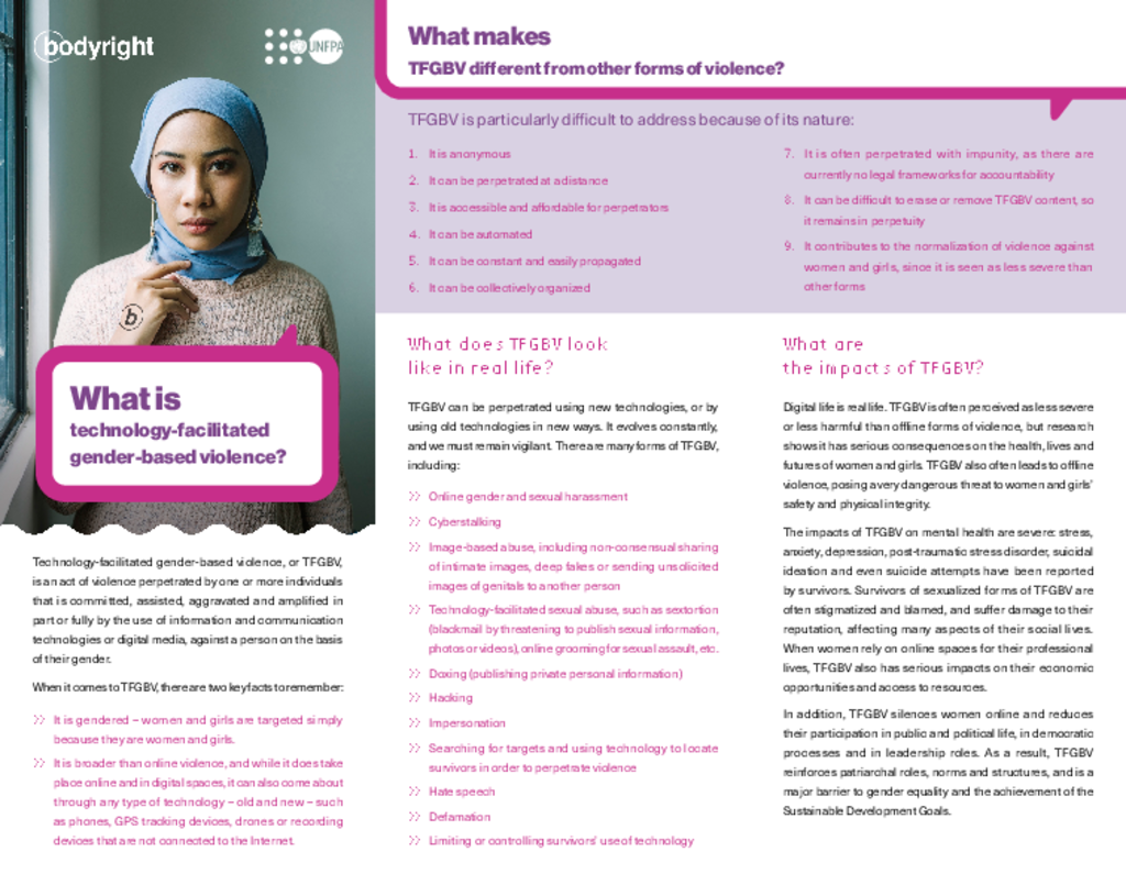 Brochure: What is technology-facilitated gender-based violence?