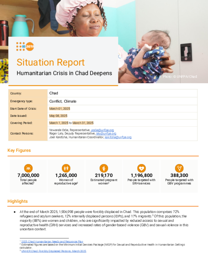 UNFPA Chad Situation Report - March 2025