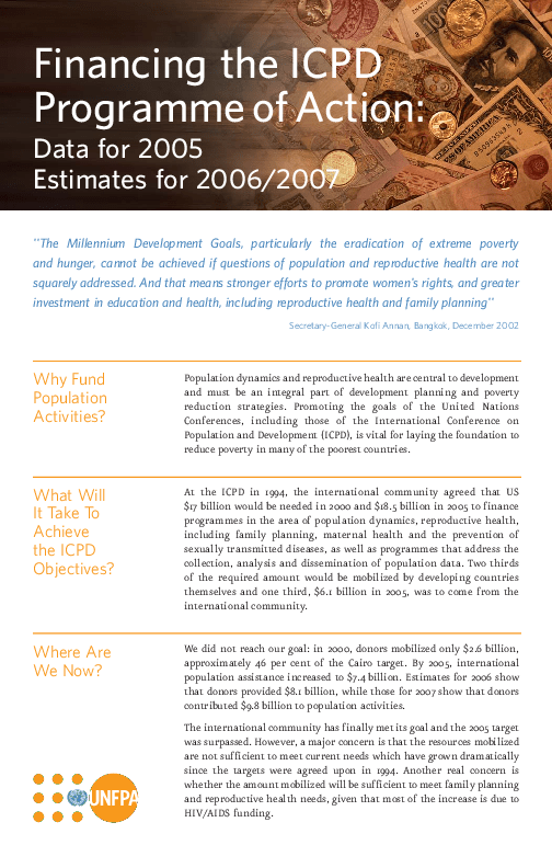 Financing the ICPD Programme of Action 2007